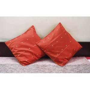  Pair Rust Sari Cushion Covers Saree Pillow covers Made to 