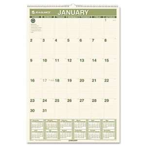  Recycled Monthly Wall Calendar, 15 1/2 x 22 3/4, 2012 
