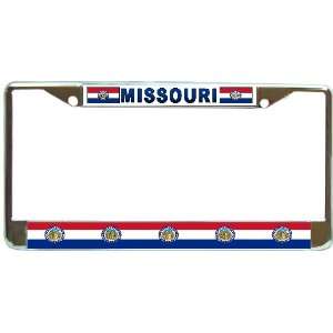  Missouri Mo State Flag Chrome Metal License Plate Frame 
