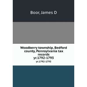 Woodberry township, Bedford county, Pennsylvania tax records. yr.1792 