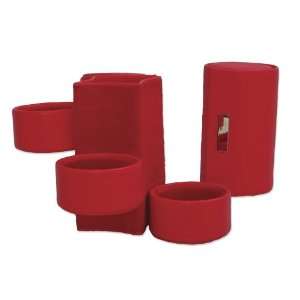  Three Level Red Leather Jewelry Roll Jewelry