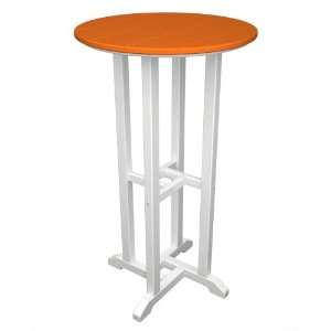  Contempo 24 Round Bar Height Table   White Frame 