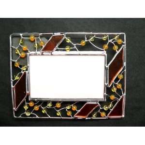  Beads & Glass Brown Picture Frame (Set of 4 Pcs.)