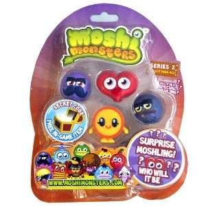 Moshi Monsters Moshlings Series 2 Mini Figure 5Pack Includes 1 Virtual 