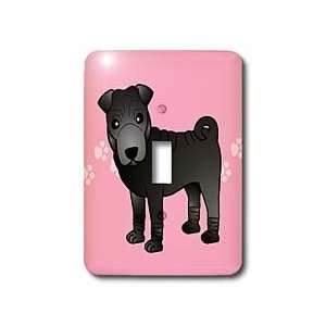 Janna Salak Designs Dogs   Cute Chinese Shar Pei Black Coat   Pink Paw 