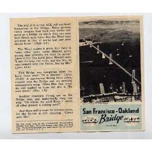 San Francisco Oakland Bridge LeTourneau Evangelistic Brochure 1940s