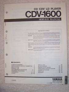 Yamaha Service Manual~CDV 1600~CD/LD/CDV Player  