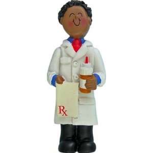  African American Male Pharmacist Christmas Ornament 