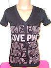 NWT Victorias Secret LOVE PINK 86 Black Top T Shirt Tee Tank XS S M L