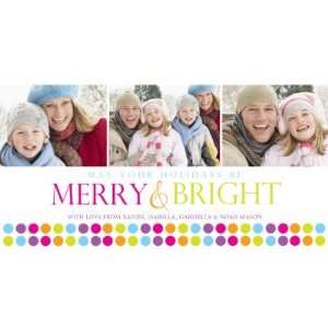  8 x 4 Merry Bright Photo Holiday Card Photo Cards (10 pack 
