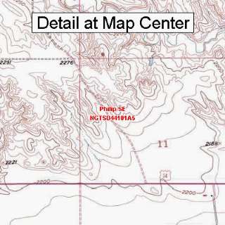 USGS Topographic Quadrangle Map   Philip SE, South Dakota (Folded 