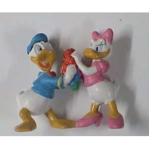  Disney Pvc Figure Donald and Daisy Duck W/flowers 