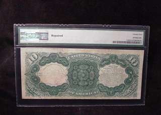 JACKASS 1880 Lg. Size Red Seal $10 US Legal Tender Note PMG 25 Very 