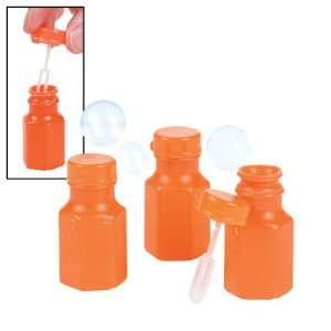  Mini Hexagon Orange Bubble Bottles   Novelty Toys 