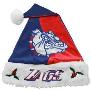  NCAA Gonzaga Bulldogs Navy Blue Red Mistletoe Santa Hat 