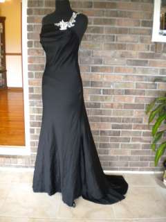 Vera Wang Black Silk Formal National Pageant Prom Homecoming Dress 6 