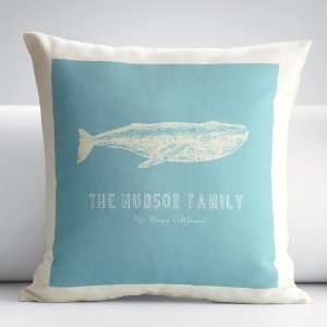  outdoor whale pillow+insert ivory cover 18x18