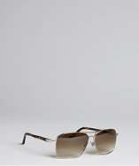 Persol silver metal turtle shell aviator sunglasses style# 318296901