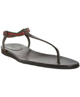 Gucci brown leather Areia thong sandals  