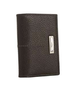 Ferragamo brown leather stitch detail ID card wallet   up to 