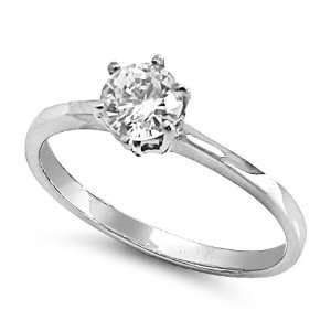   with Clear CZ Stones   Face Height 5.50mm, Band Width2.34mm   Size8