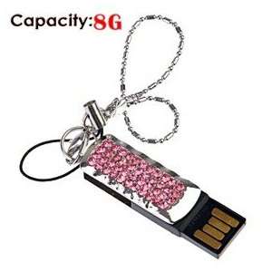  8G USB Flash Drive with Metal Case & Crystal Decoration 