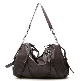 NWT Urban Expressions Brown Fashion Zipper Hobo Shoulder Bag Satchel 