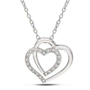   10 CT TDW Round White Diamond Heart Pendant (H I, I3) Jewelry