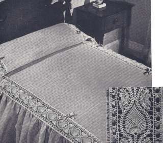 Vintage Crochet PATTERN MOTIF BLOCK Pineapple Bedspread  