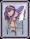 10 Purple Western Leather Saddle Rough out Fenders Jockeys FREE HS 