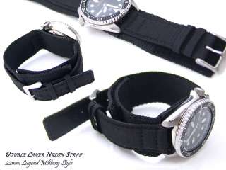 22mm Double Layer Nylon strap, Watch Band for SKX007  