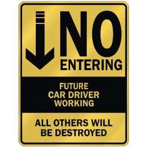   NO ENTERING FUTURE CAR DRIVER WORKING  PARKING SIGN 