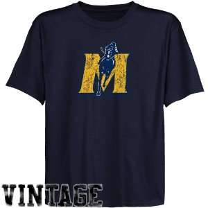 Murray State Racers Youth Navy Blue Distressed Logo Vintage T shirt
