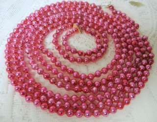   Pink COLOR MERCURY GLASS BEAD CHRISTMAS TREE GARLAND, GREAT For CRAFTS