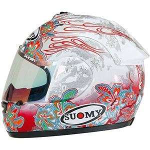  Suomy Excel Flower Helmet   X Large/White Automotive