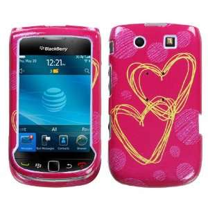  BlackBerry Torch 9800 Glamour Hearts (Sparkle) Hard Case 