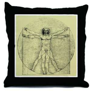  Throw Pillow Vitruvian Man by Da Vinci 