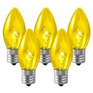  25 Bulbs C9   Yellow Transparent   7 Watt   Intermediate 