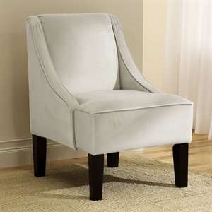   Skyline Furniture 72 1VLVTWHT Swoop Arm Accent Chair