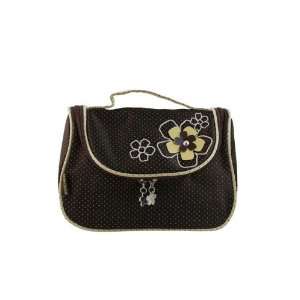  New Adorable Daisy Love Brown Cosmetic Bag with Hanger 