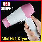  400Watt Mini Compact Folding Foldable Home Travel Hair Dryer Pink