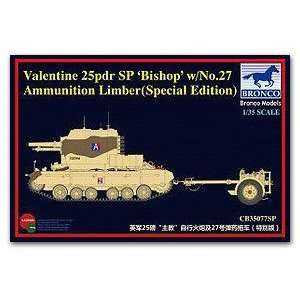   cb35077sp 1/35 valentine 25 pdr sp bishop w/no.27 limber Toys & Games