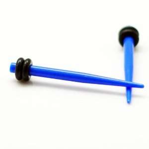  Blue Neon Ear Taper & Stretcher Gauge Ear Plugs ~ 12G ~ 2 