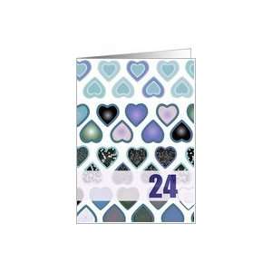  Happy 24th Birthday Hearts Card Toys & Games