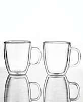 Bodum Double Walled Thermal Glass Mugs, Set of Two 15 Oz. Bistro