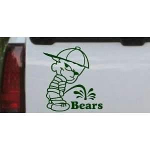 Pee On Bears Car Window Wall Laptop Decal Sticker    Dark Green 6in X 