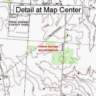 USGS Topographic Quadrangle Map   Yellow Springs, Ohio (Folded 