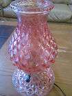Vintage Rasperry Pink Glass Electric Art Deco 1950s Lamp Set, SK
