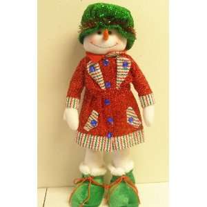   decoration Standing 20 red and green snowman girl