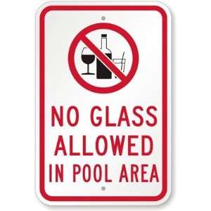  No Glass Allowed In Pool Area (with Graphic) High 